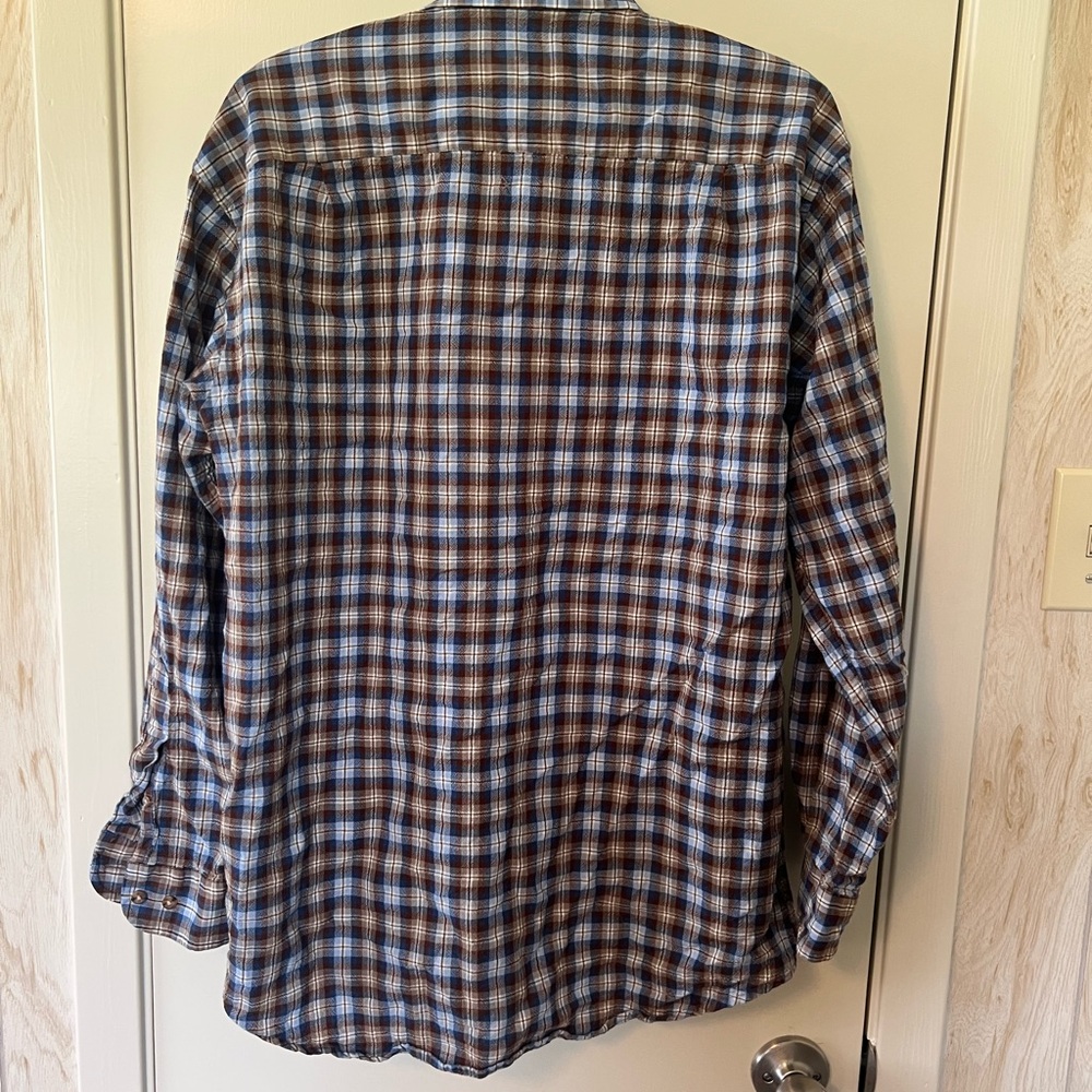 Pendleton Blue And Brown Casual Button Down Shirt - image 3